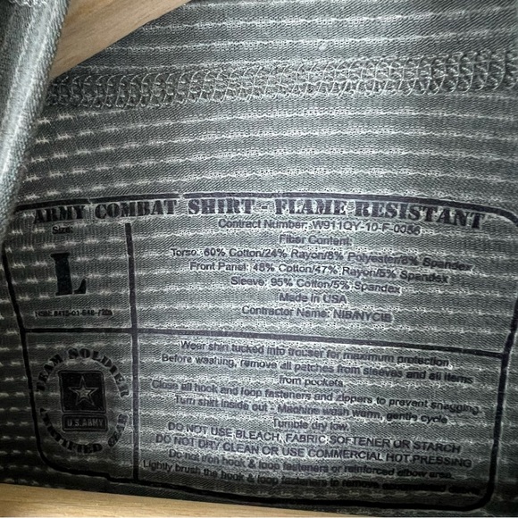 NWT Massif Army Combat Shirt Camo Flame Resistant Large - Picture 3 of 7